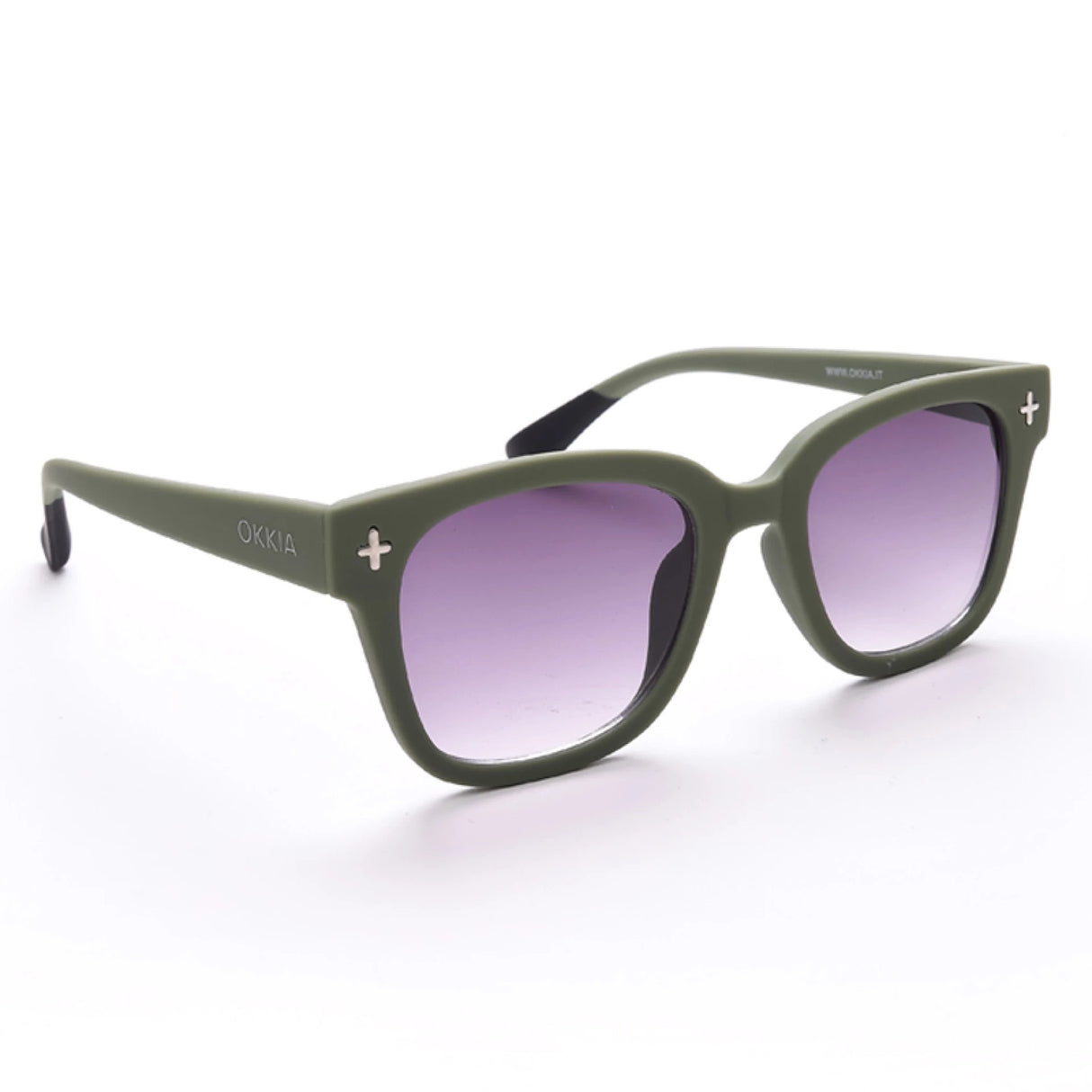 OKKIA Giovanni Occhiali da Sole Unisex Soft Touch Verde e Nero