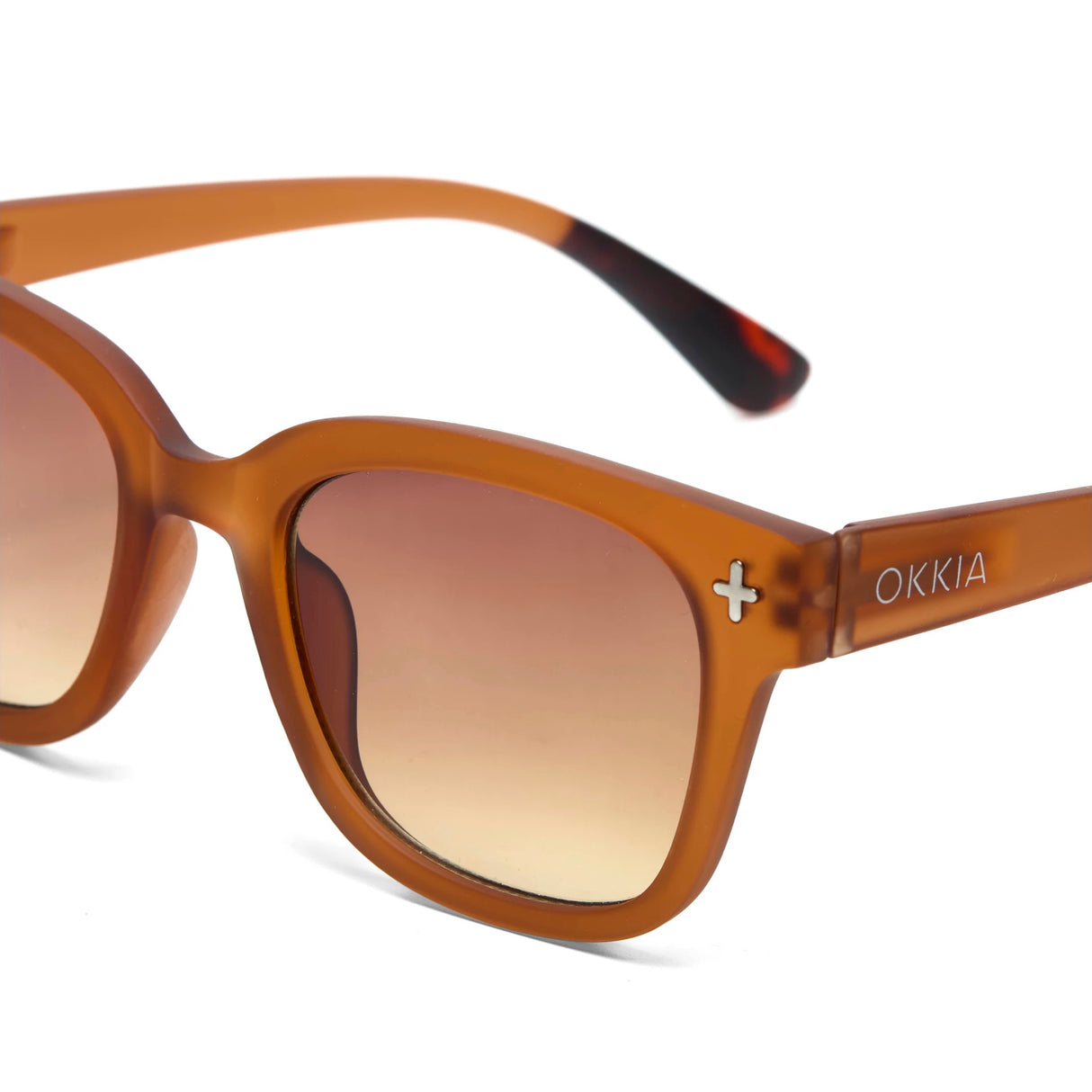 OKKIA Giovanni Occhiali da Sole Unisex Soft Touch Marrone Traslucido
