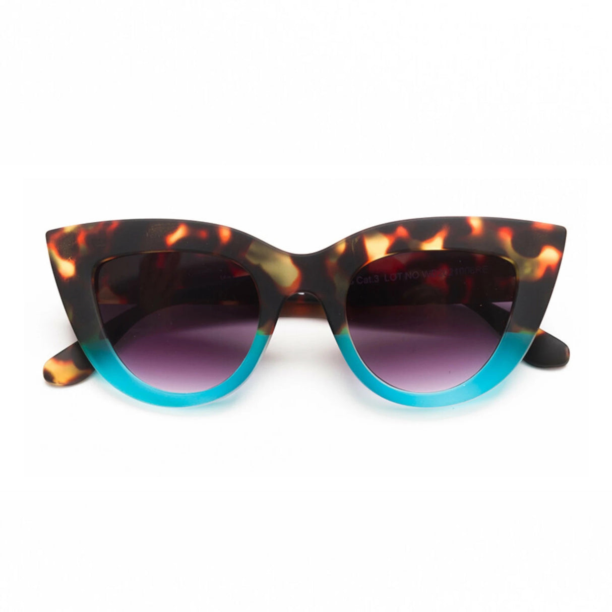 Occhiali da sole Claudia Okkia in policarbonato avana blu cat eye