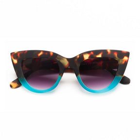 Occhiali da sole Claudia Okkia in policarbonato avana blu cat eye