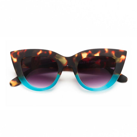 Occhiali da sole Claudia Okkia in policarbonato avana blu cat eye