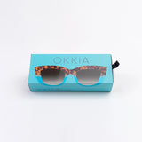 OKKIA Claudia Occhiali da Sole Donna Big Cat Eye Avana Blu