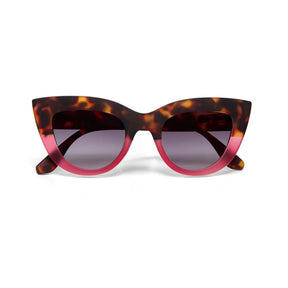 Occhiali da sole Okkia modello cat eye montatura avana rosa lenti nere