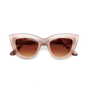 Occhiali da sole Okkia cat eye in plastica rosa avana con lenti graduate