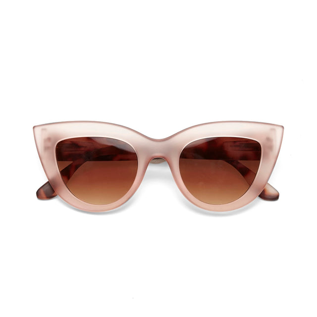 Occhiali da sole Okkia cat eye in plastica rosa avana con lenti graduate