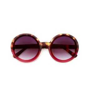 Occhiali da sole Monica Okkia montatura XXL avana rosa lenti sfumate