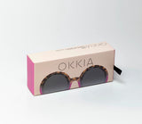 OKKIA Monica Occhiali da Sole Donna Tondi Avana Rosa