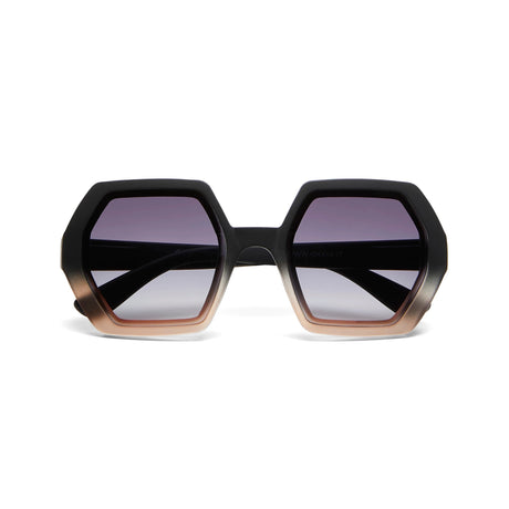 Occhiali da sole Emma Okkia montatura esagonale soft touch nero rosa