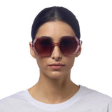 OKKIA Emma Occhiali da Sole Donna Esagonali Rosa Avana