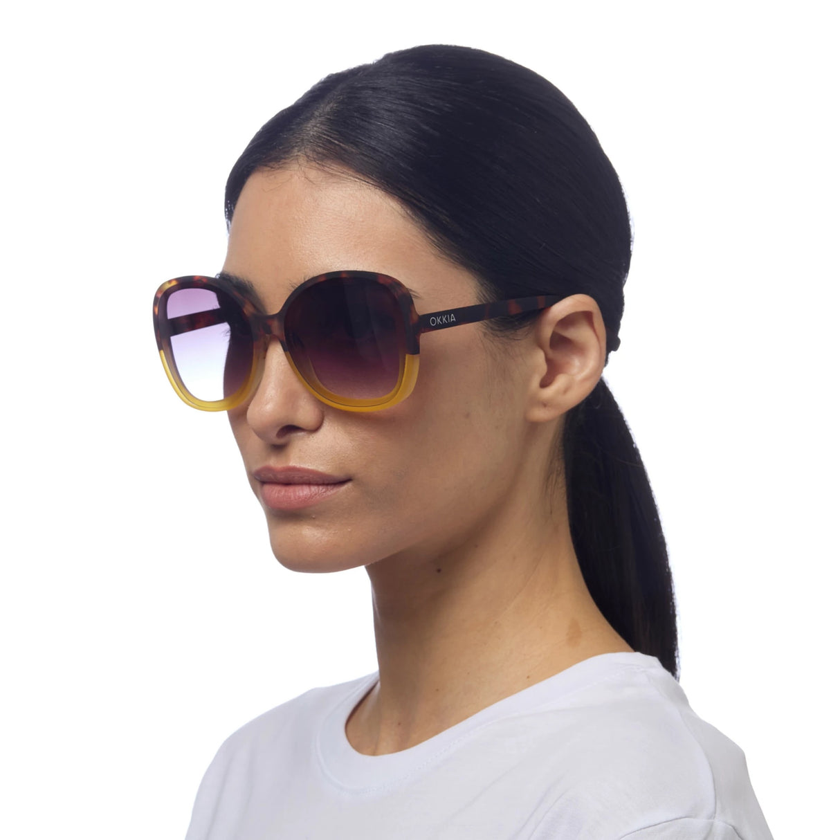 OKKIA Anna Occhiali da Sole Donna Avana Giallo