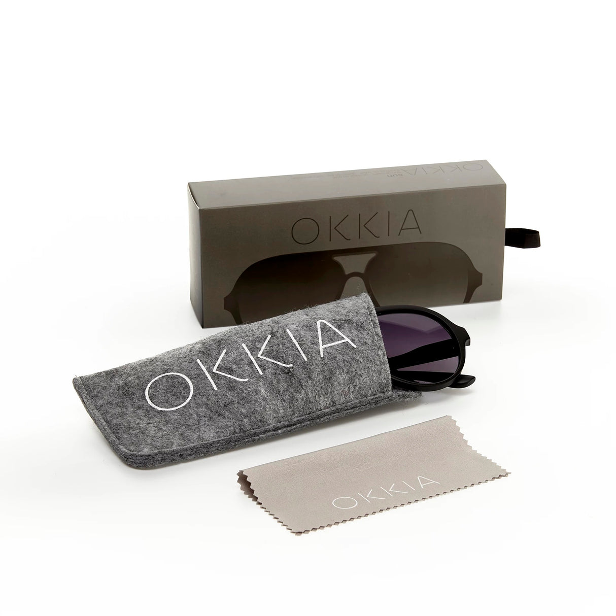 OKKIA Alessio Occhiali da Sole Unisex Goccia Nero