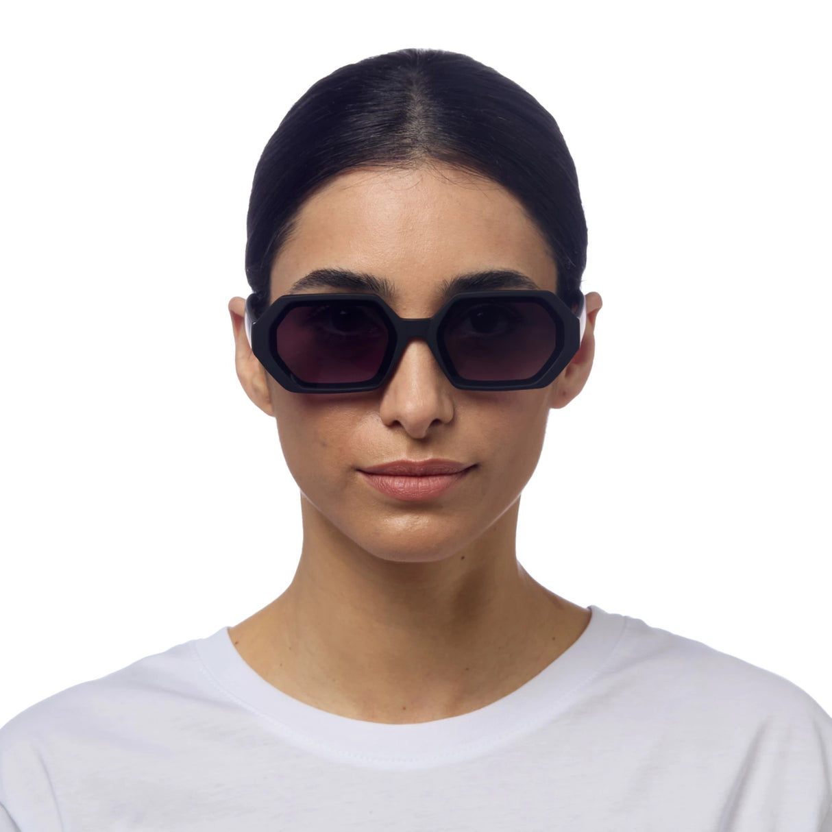 OKKIA Andrea Occhiali da Sole Unisex Esagonale Nero