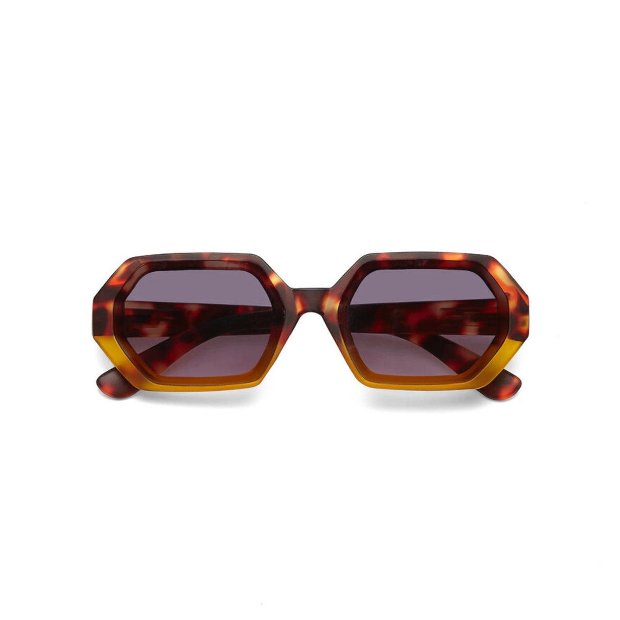 OKKIA Andrea Occhiali da Sole Unisex Esagonale Avana Giallo