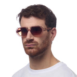 OKKIA Andrea Occhiali da Sole Unisex Esagonale Rosa Avana