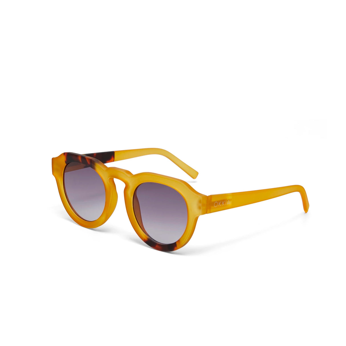 OKKIA Zeno Occhiali da Sole Unisex Tondo Giallo Avana