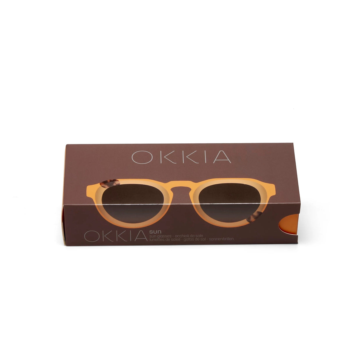 OKKIA Zeno Occhiali da Sole Unisex Tondo Giallo Avana