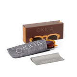 OKKIA Zeno Occhiali da Sole Unisex Tondo Giallo Avana