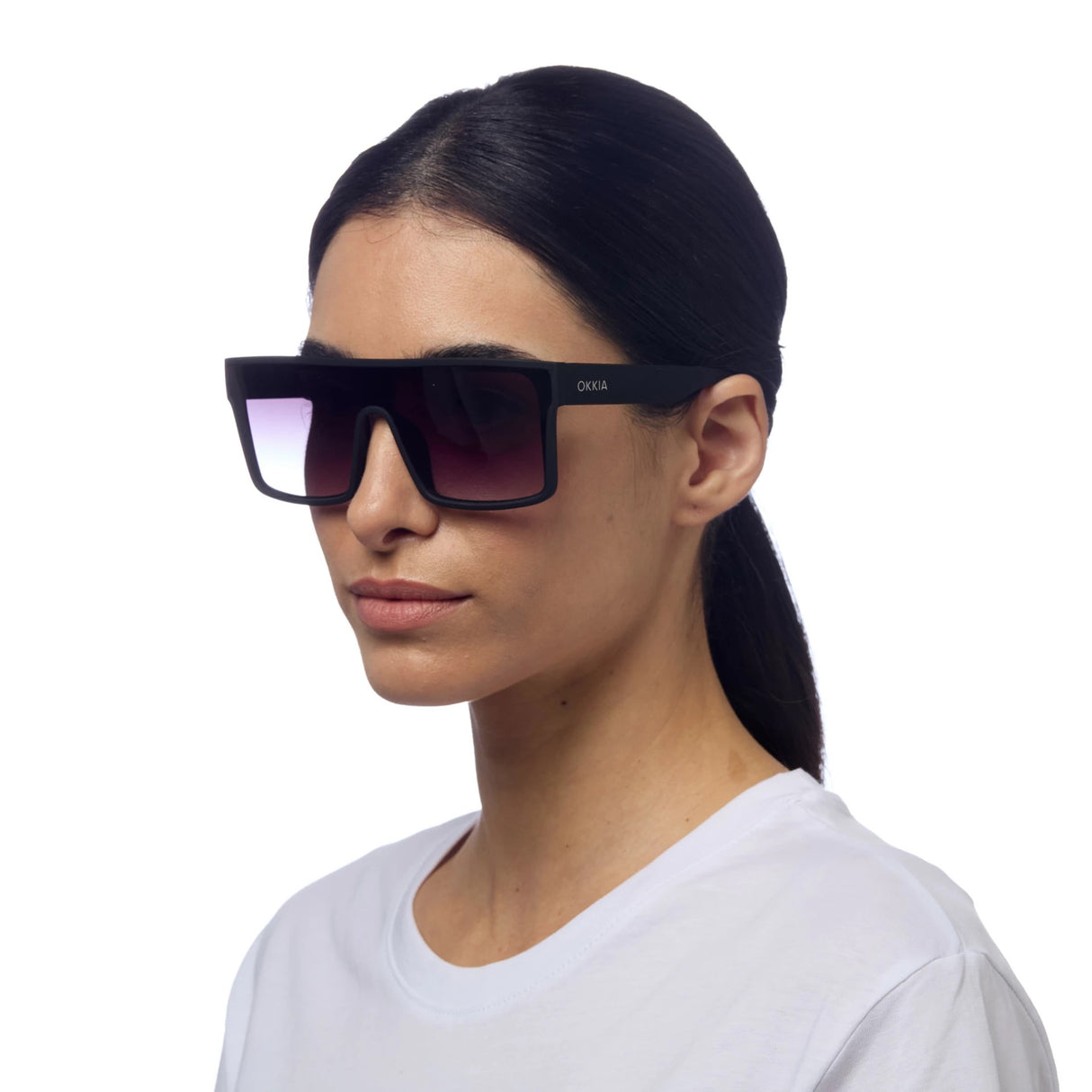 OKKIA Tokyo Occhiali da Sole Unisex Squadrato Nero
