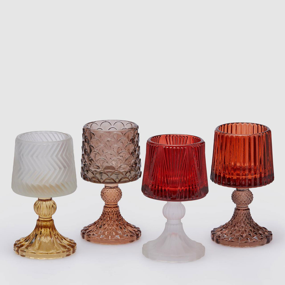 EDG Enzo De Gasperi Portacandela Lampada in Vetro 15x8,5cm Rosso Bianco