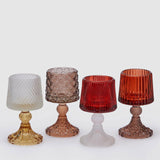 EDG Enzo De Gasperi Portacandela Lampada in Vetro 15x8,5cm Rosso Bianco