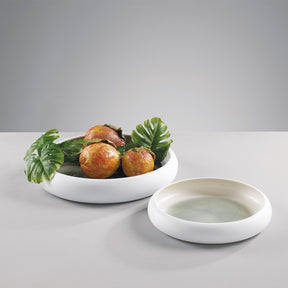 Set 2 ciotole Mascagni Casa in ceramica bicolore salvia e bianco