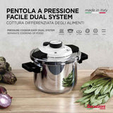 BARAZZONI Facile Dual System Pressure Cooker 4.5 L Stainless Steel 22cm