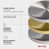 BARAZZONI Facile Dual System Pressure Cooker 4.5 L Stainless Steel 22cm