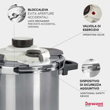BARAZZONI Facile Dual System Pressure Cooker 4.5 L Stainless Steel 22cm