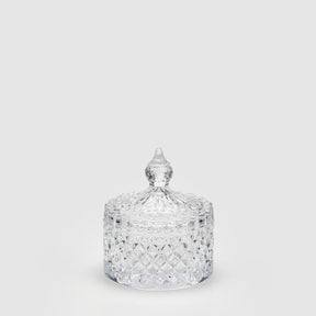 Scatola contenitore Diamond EDG in vetro trasparente sfaccettato 10x8,5 cm