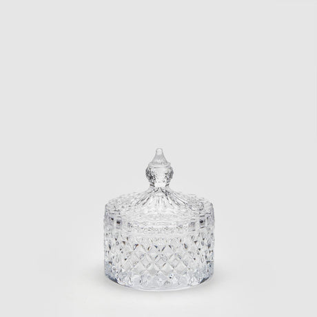 Scatola contenitore Diamond EDG in vetro trasparente sfaccettato 10x8,5 cm