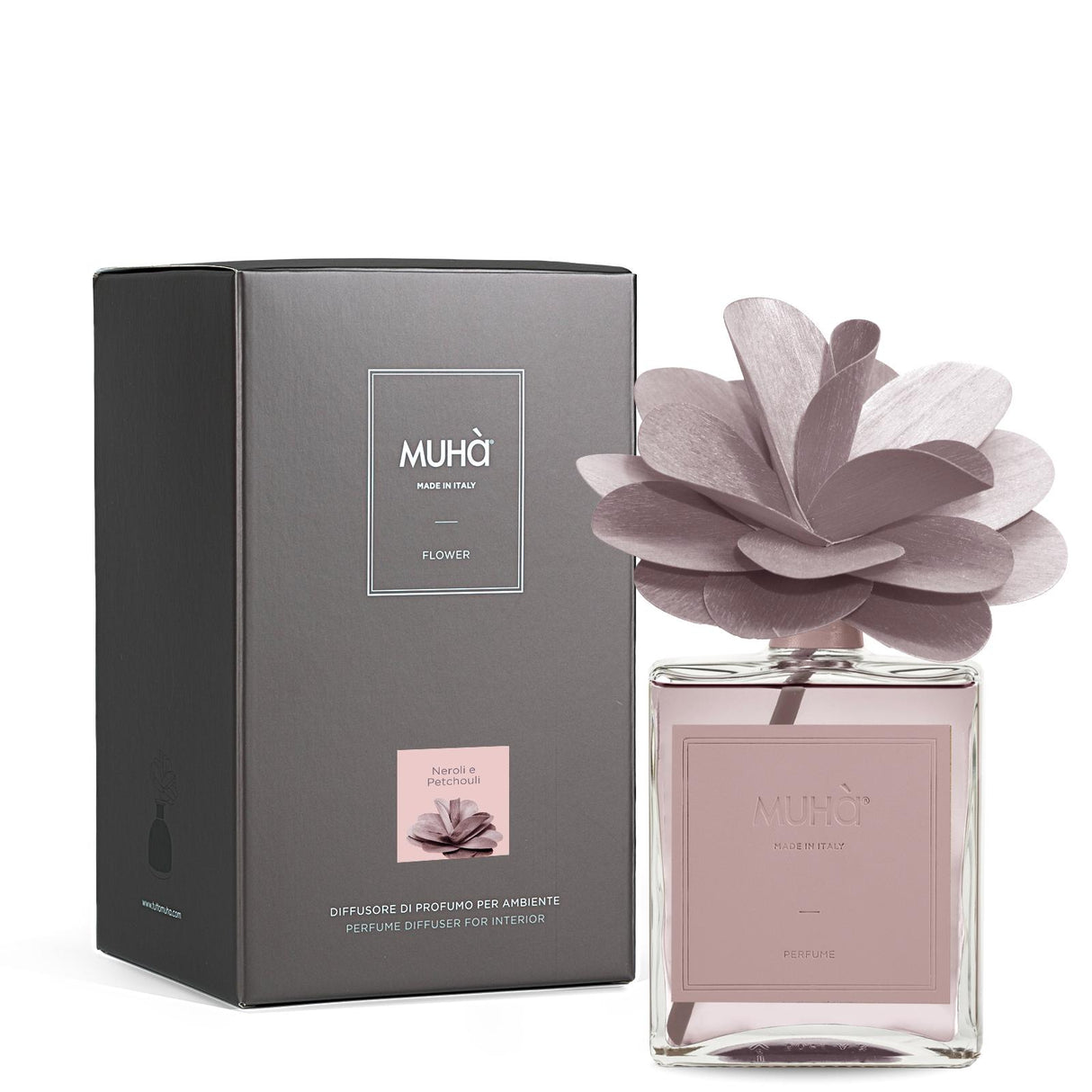 MUHA' Profumatore d'Ambiente Diffusore Flower 500ml Neroli e Patchouli
