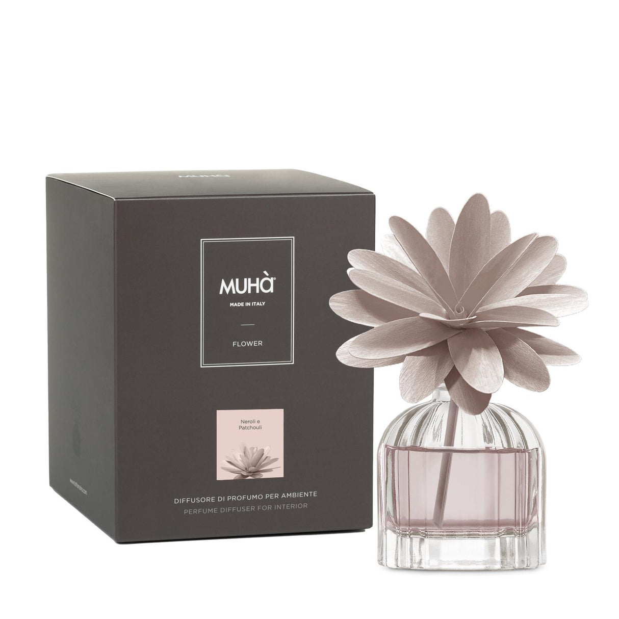 MUHA' Profumatore d'Ambiente Diffusore Flower 60ml Neroli e Patchouli