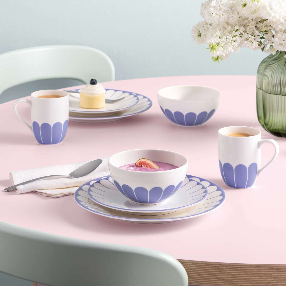 VILLEROY & BOCH Fleur Bleu Piatto da Colazione Dessert Set 6 Pezzi 21cm Blu Porcellana