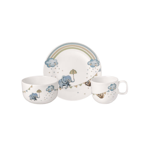 Set pappa Villeroy & Boch in porcellana con decoro elefantino 3 pezzi
