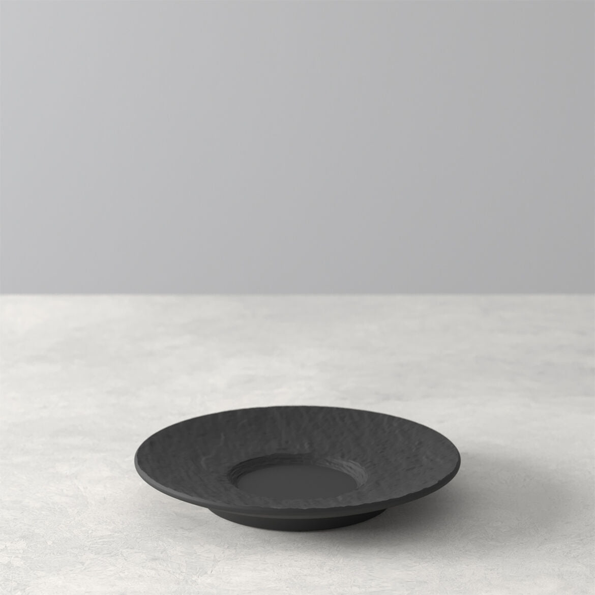 VILLEROY & BOCH Manufacture Rock Nero 6 Pezzi Piatto Piattino Caffè Espresso 12cm