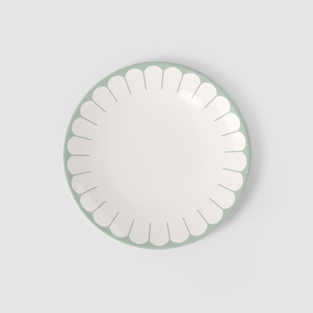 Set 6 piatti piani Fleur Vert Villeroy & Boch porcellana bordo verde