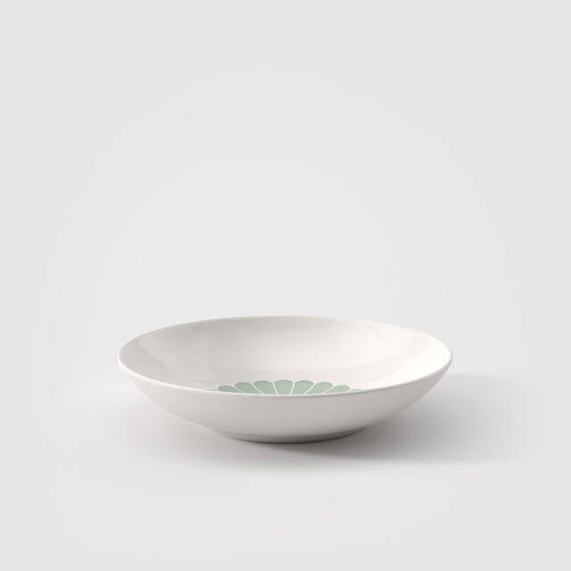 Set 6 piatti fondi Fleur Vert Villeroy & Boch in porcellana bordo verde 24 cm