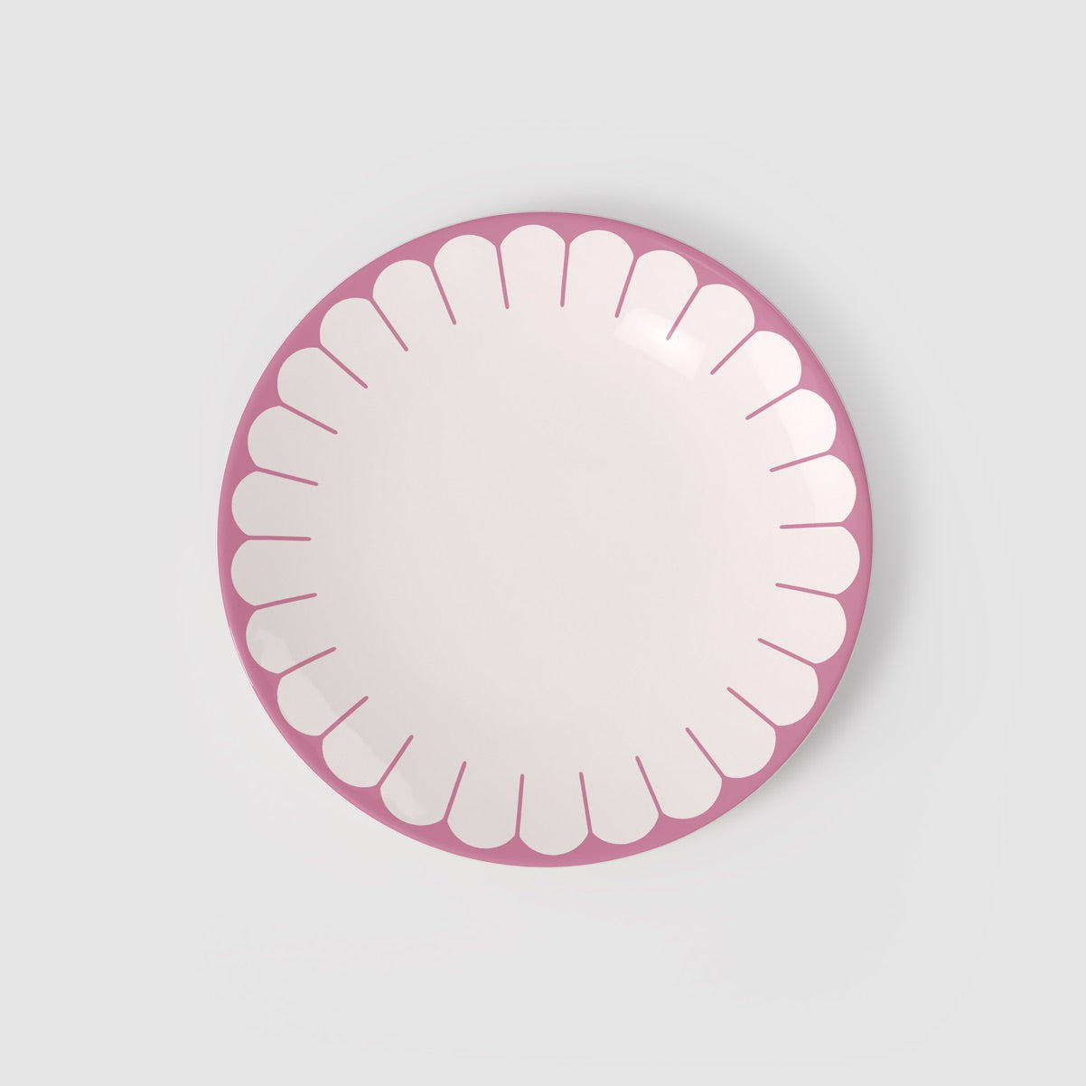 Piatto piano Fleur Cassis Villeroy & Boch in porcellana con bordo rosa 26 cm