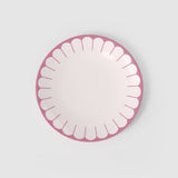 Piatto piano Fleur Cassis Villeroy & Boch in porcellana con bordo rosa 26 cm