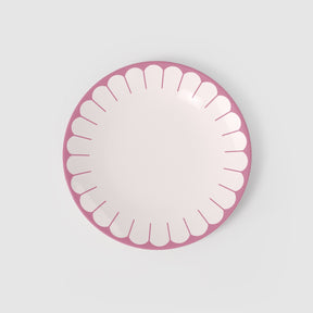 Piatto piano Fleur Cassis Villeroy & Boch in porcellana con bordo rosa 26 cm