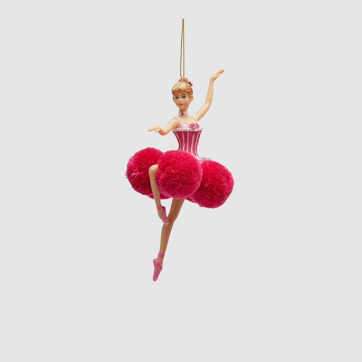 Addobbo ballerina EDG in resina rosa 18 cm decorazione natalizia