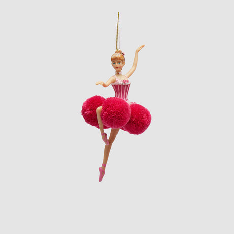 Addobbo ballerina EDG in resina rosa 18 cm decorazione natalizia