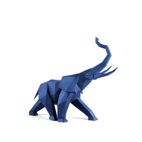 Scultura Elefante Origami Lladrò in porcellana geometrica 43x52 cm