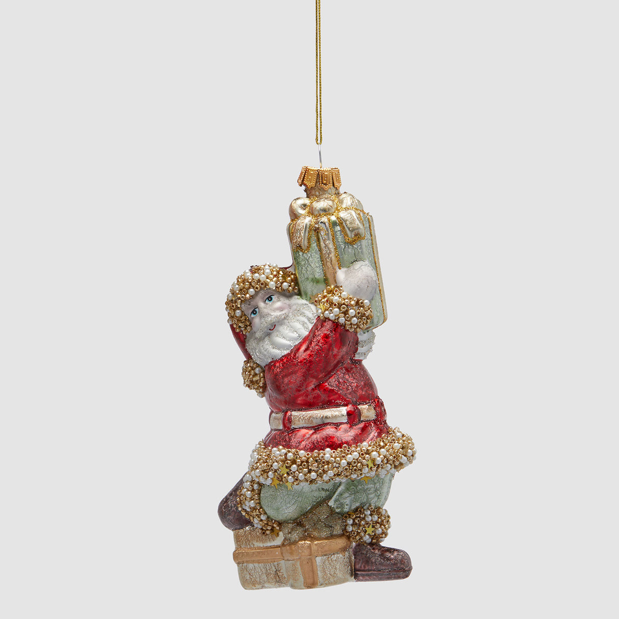 EDG Enzo De Gasperi Addobbo Decorazione Natalizia Babbo Natale 15cm Vetro