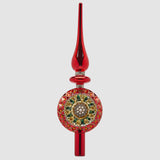 EDG Enzo De Gasperi Puntale per Albero di Natale Vintage 29x9cm Rosso Vetro