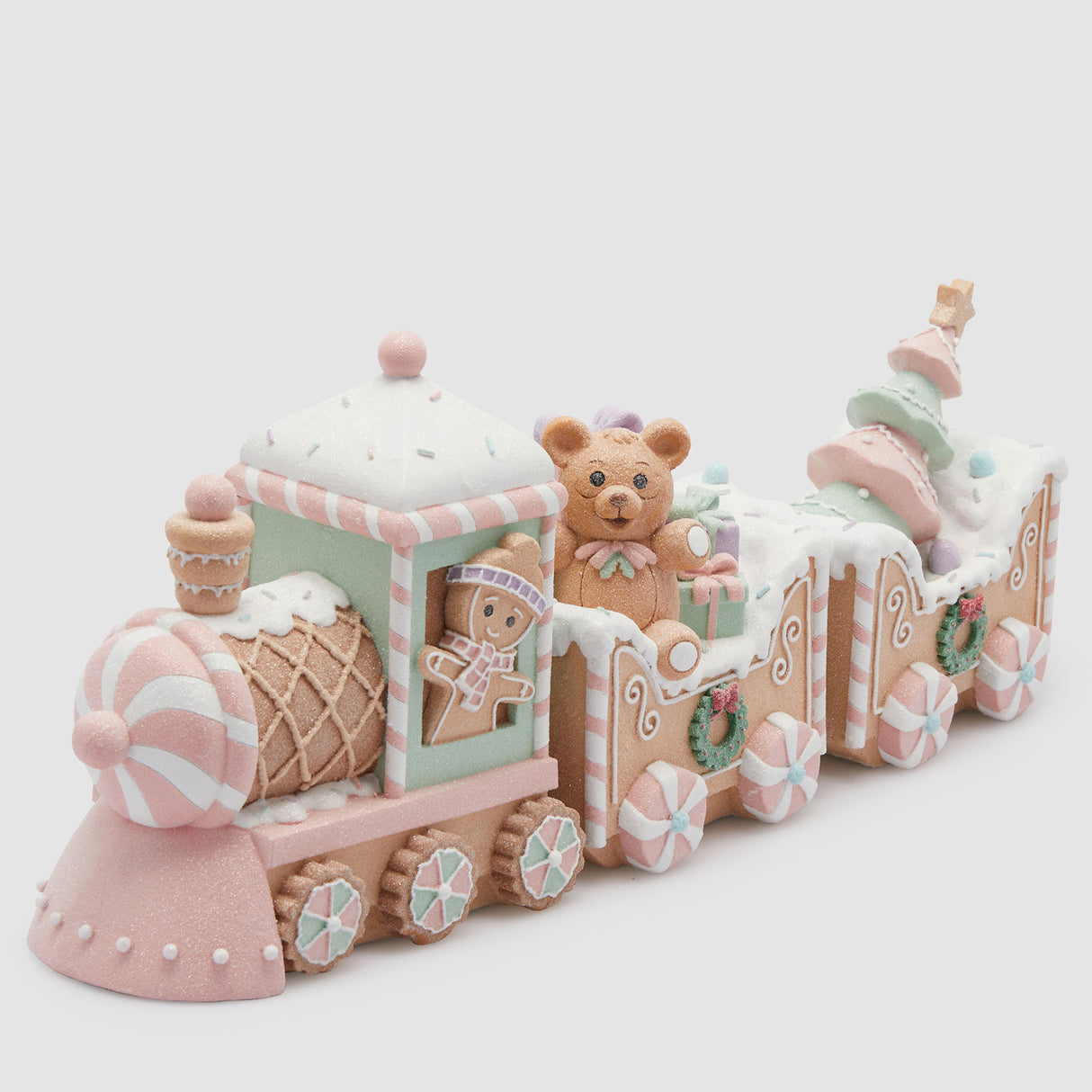 Trenino di marzapane EDG in poliresina decorazione natalizia 26x62 cm