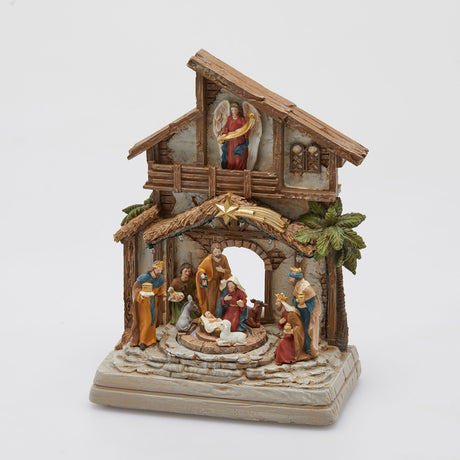 Villaggio di Natale EDG con luci LED e musica 28x21 cm
