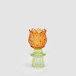 Portacandela Tulipano EDG in vetro arancio 14x7 cm