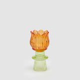 Portacandela Tulipano EDG in vetro arancio 14x7 cm