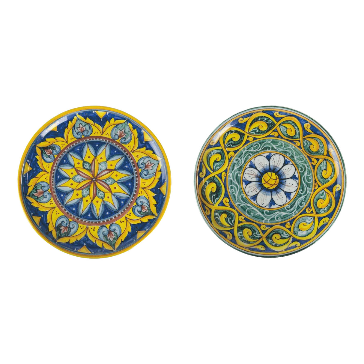 Set piatti pizza Scilla Villa D'Este in porcellana decoro maiolica 33 cm